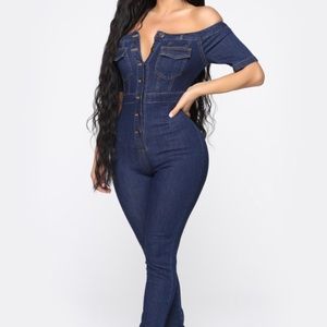 Beautiful Off Shoulder Denim Romper